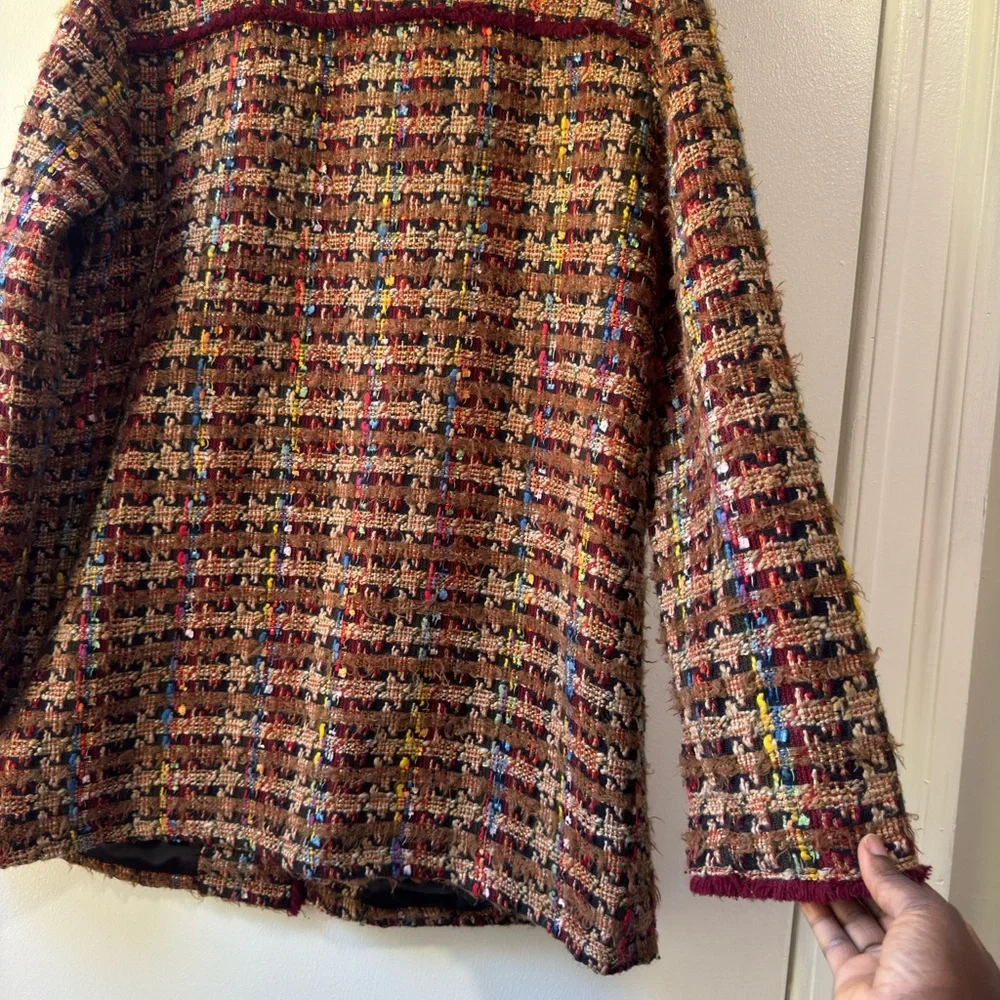 Anthropologie Ett.twa Harlequin Colorful Tweed Jacket Blazer - Picture 7 of 16